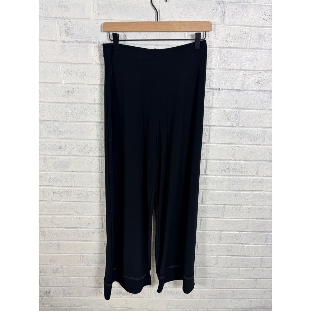 Sympli Wide Leg Pant Women Size 6 Pull On Black Jersey Travel Made Canada